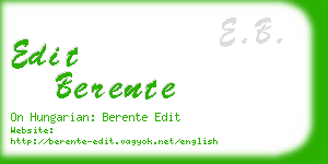 edit berente business card